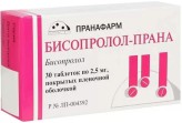 Бисопролол-Прана, табл. п/о пленочной 2.5 мг №30